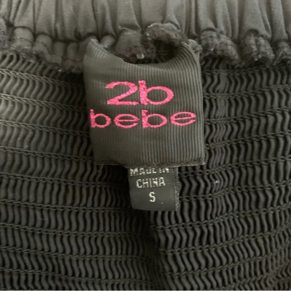 🈹 BEBE Button Up Strapless Ruffled Dress - Picture 6 of 9